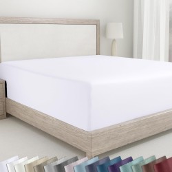 Fitted Sheet White Twin XL, 100% Cotton 400 Thread Count Satin