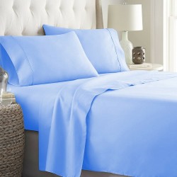 1000 or 1200 Thread Count 100% Cotton Sky Blue Solid Bedding
