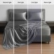 Bed Sheets Satin Luxury Queen - 4 Piece Cooling, Silky Soft, Deep Pockets (Grey)
