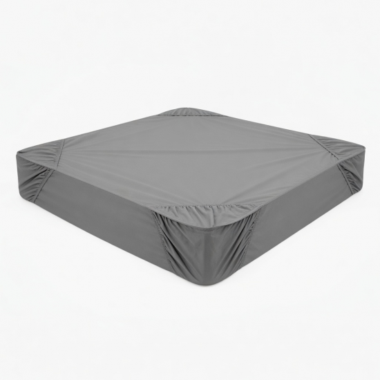 Fitted Bed Sheet Comfortable Sheet for Home Cotton Gray Style 3880