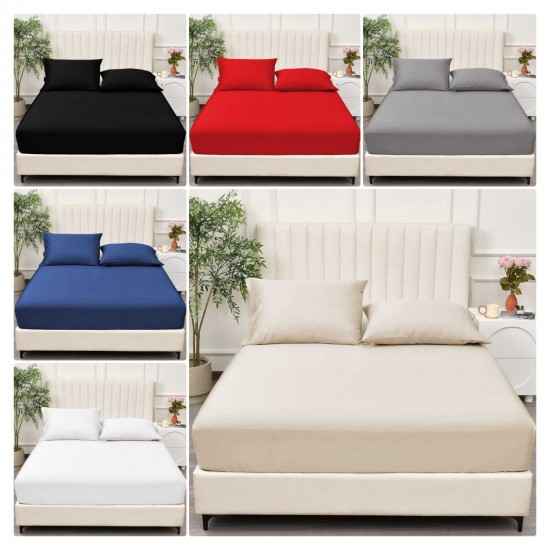 Fitted Sheet 30cm Bed Sheet Soft Extra Deep Single Double King Super King