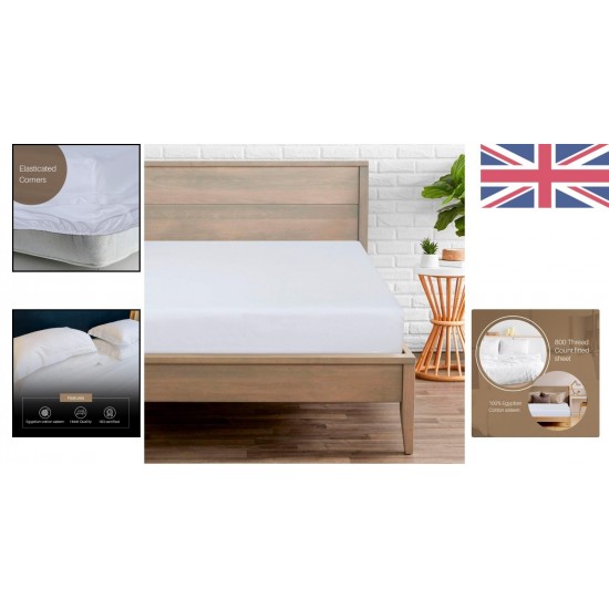 Fitted Sheet Luxury 800 Thread Count Cotton Pocket Extra Deep 40cm