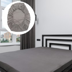Fitted Bed Sheet Comfortable Sheet for Home Cotton Gray Style 8769