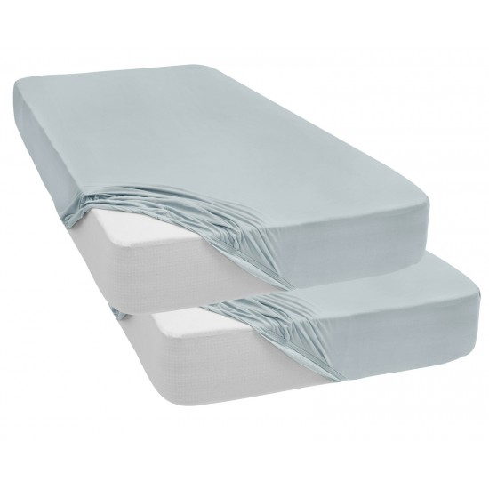 Pack of 2 Fitted Sheets Jersey 100% Cotton Bed Sheets