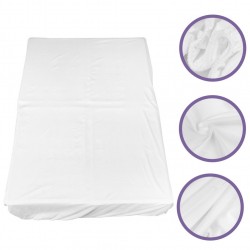 Fitted Bed Sheet Comfortable Sheet for Home Cotton White Style 4589