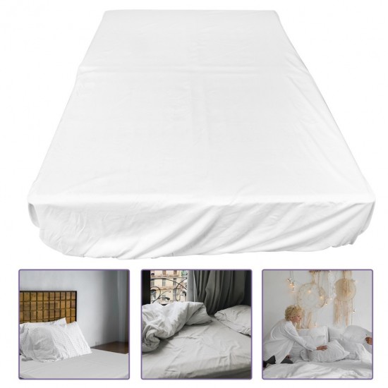 Fitted Bed Sheet Comfortable Sheet for Home Cotton White