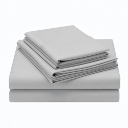 Bed Sheet Set Soft 100% Cotton Size queen, Grey Light